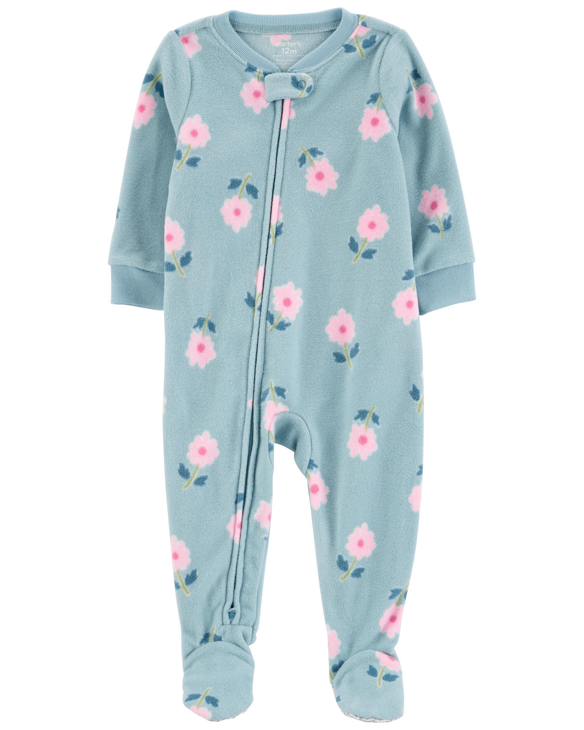 Baby 1 Piece Floral Fleece Footie Pajamas Carter s Carter s