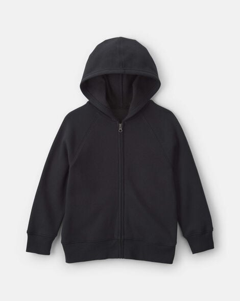 boys fleece zip-up hoodie - black
