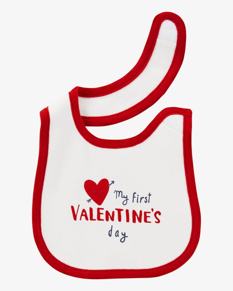  Product image 3 of Baby 3-Piece My First Valentine's Day Teething Bib & Bodysuit Pant Set