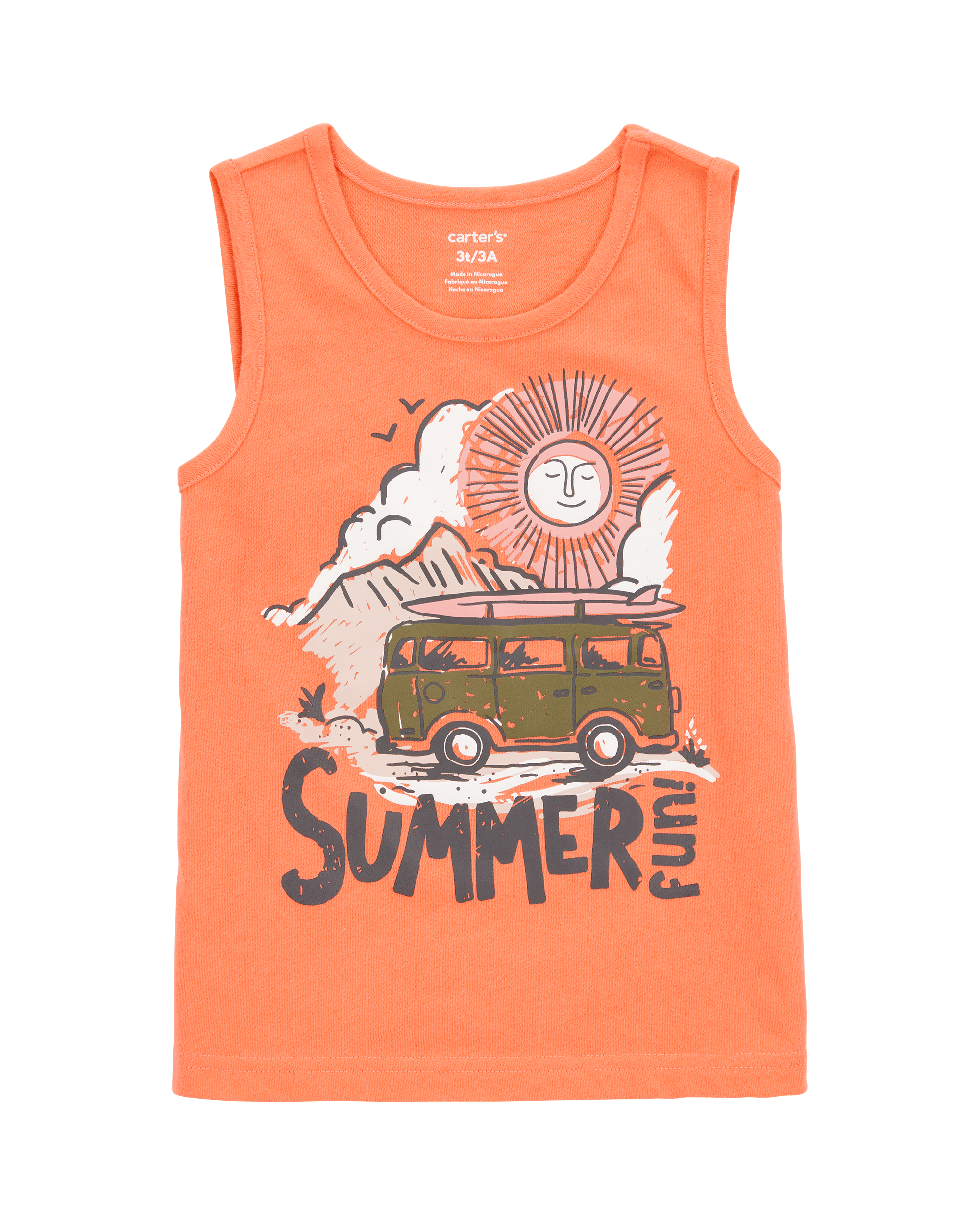 Toddler Boy Summer Graphic Tank - Orange