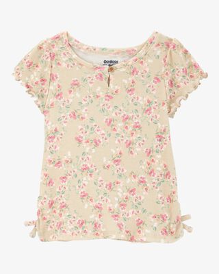 Product image 1 of Baby Short-Sleeve Cotton Rib Floral Top