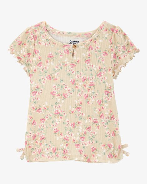  Product image 1 of Baby Short-Sleeve Cotton Rib Floral Top