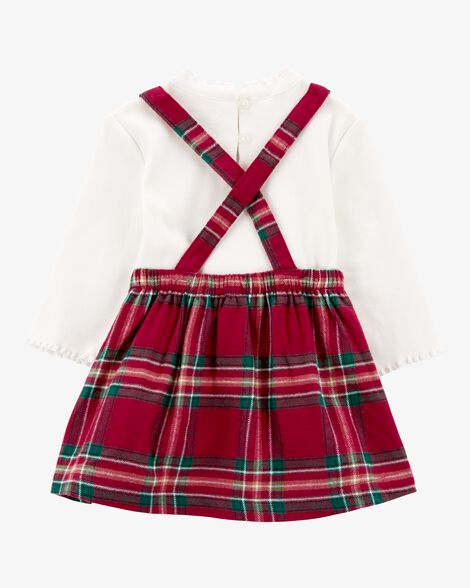 Product image 2 of Baby 3-Piece Holiday Bodysuit & Plaid Skirtall Set