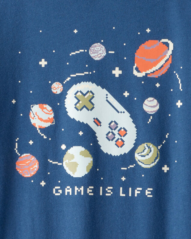 Product image 2 of Boys Game Is Life Long-Sleeve Graphic Tee - Blue
