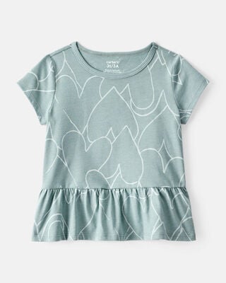 Toddler Girl Cherry Print Short-Sleeve Peplum Top - White