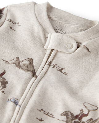 Product image 2 of Baby Organic Cotton Sleep & Play Pajamas in Western Rodeo Print