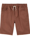 Brown - Kid Pull-On Poplin Shorts, Selected