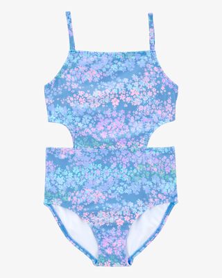 LIZENS Girls' One Piece Leopard Swimwear Cut Out Spaghetti Straps Swimsuit Floral Beach Bathing Suit For Girls Toddler Kids, Blackwhite, 4-5 Years