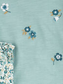 Teal - Baby 2-Piece Floral Bodysuit Pant Set, Selected
