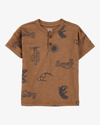 Product image 1 of Toddler Desert Print Henley - Brown