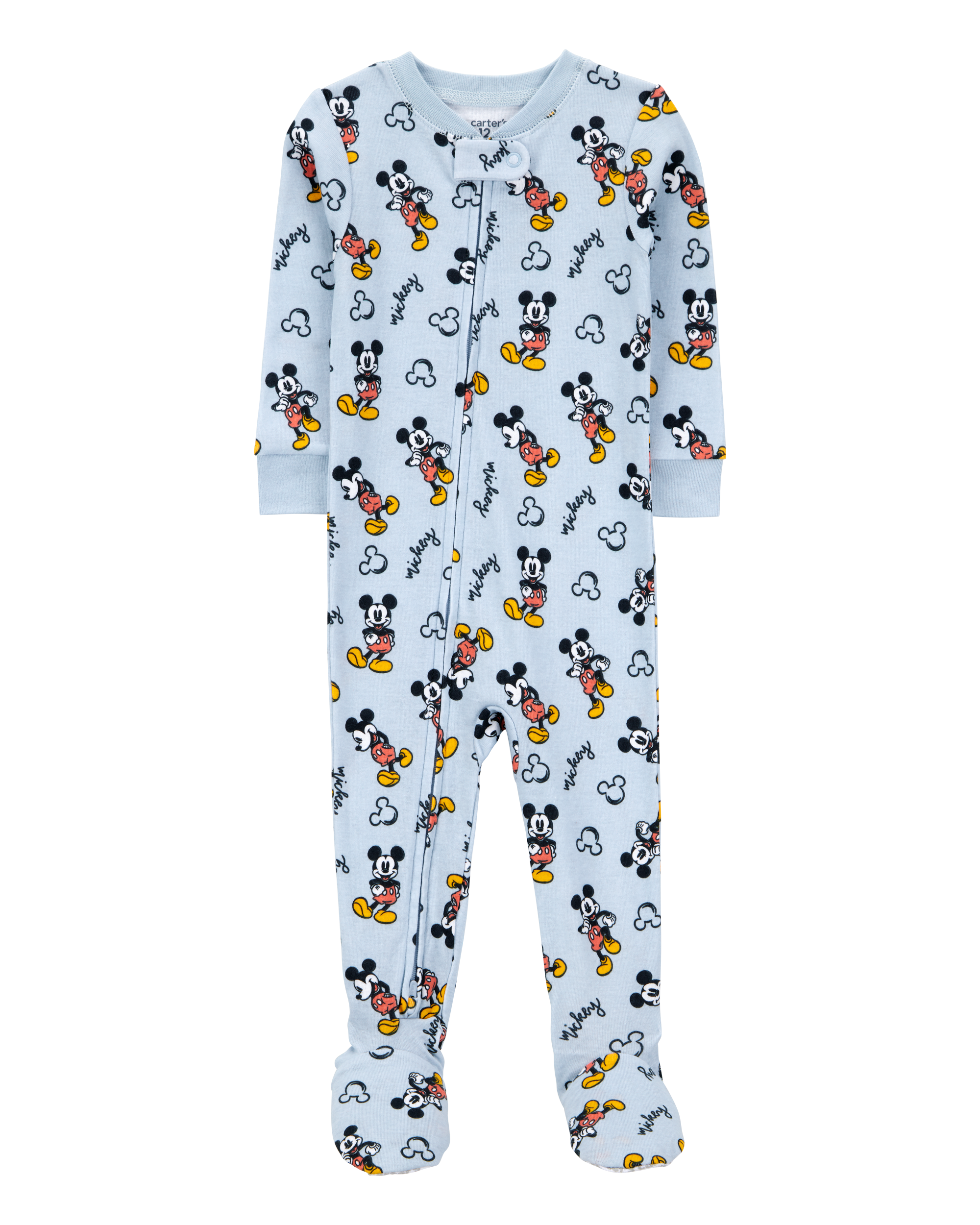 Baby Disney© Mickey Mouse Snug Fit Cotton Footie 1-Piece Pajamas - Blue