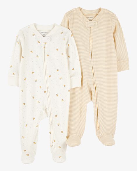  Product image 1 of Baby 2-Pack 2-Way Zip Cotton Sleep & Play Pajamas