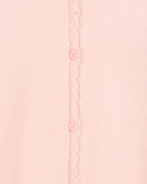Product image 2 of Kid Scalloped Trim Cardigan Sweater - Pink