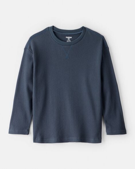 Boys Solid Thermal Long-Sleeve Tee - Navy
