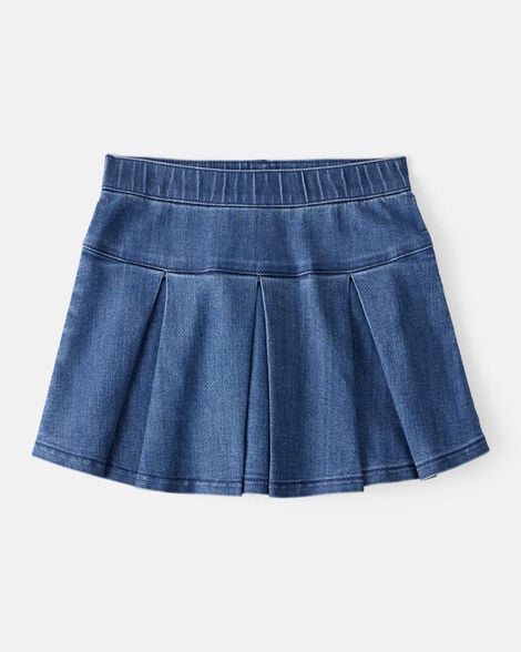 Product image 1 of Kid Pull-On Pleated Denim Skort - 70s Blue Wash
