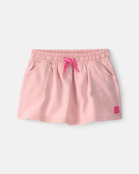 baby girl french terry skort - pink