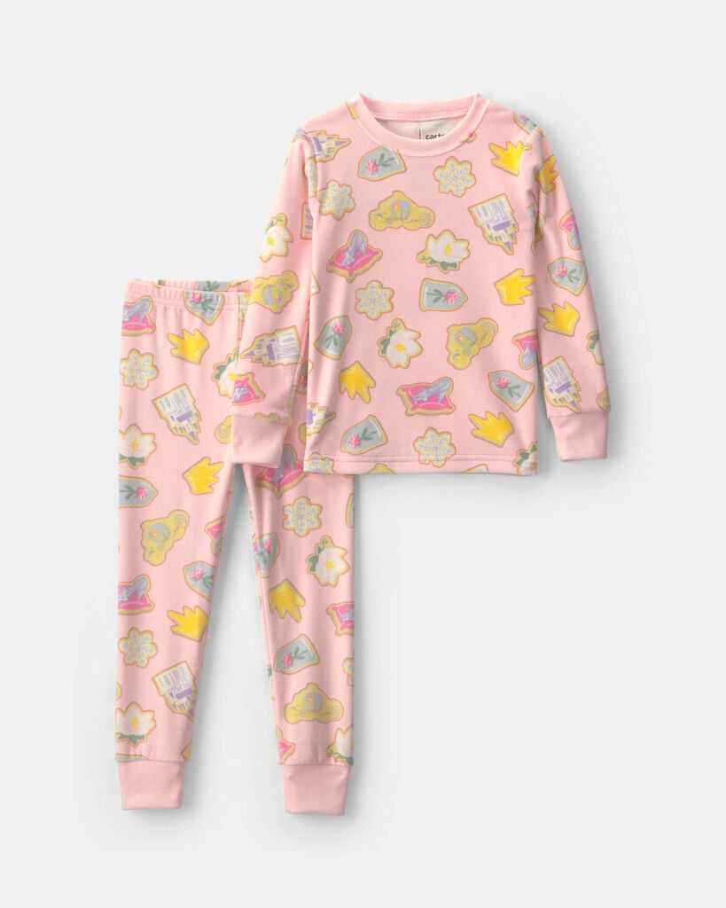 Carter's toddler girl 2-piece disney© princess holiday dreamplush snug fit pajama set 2T Pink