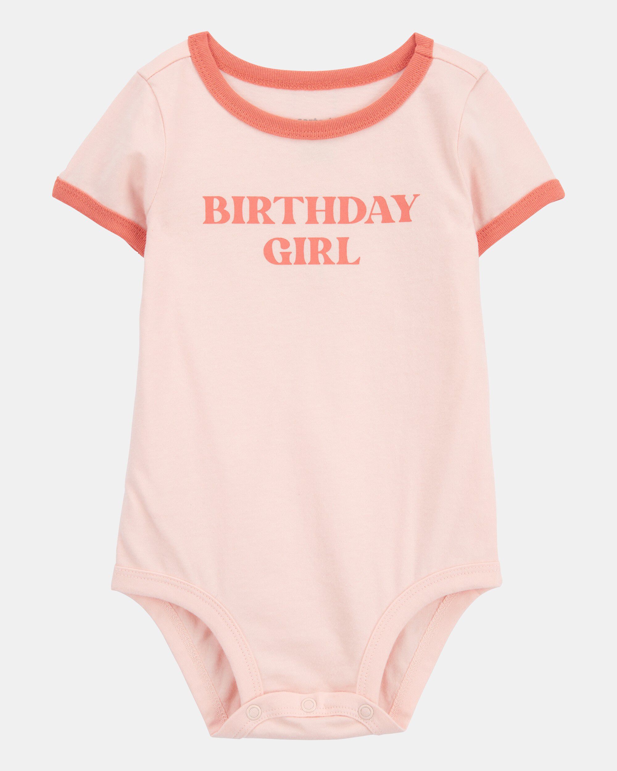 Baby Birthday Girl Short-Sleeve Bodysuit - Pink