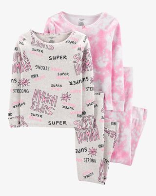Product image 1 of Kid 4-Piece Tie-Dye 100% Snug Fit Cotton Pajamas