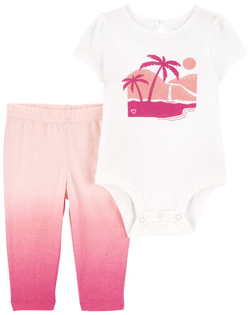 Baby 2-Piece Palm Tree Bodysuit Pant Set