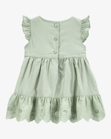 Product image 2 of Baby Textured Eyelet Dress- Green