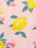 Pink - Toddler Lemon Print Shortalls, Selected