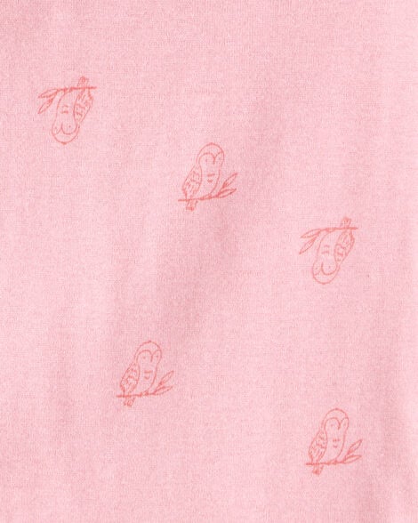 Product image 4 of Baby Girl 4-Pack Owl Print Cotton Long-Sleeve Multipack Bodysuits - Green/Pink/White