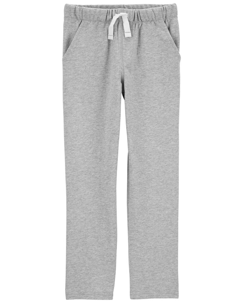 Grey Kid PullOn French Terry Pants