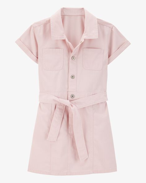  Product image 1 of Kid Solid Short-Sleeve Dress - Pink