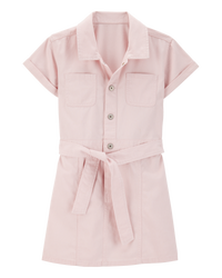 Kid Solid Short-Sleeve Dress - Pink