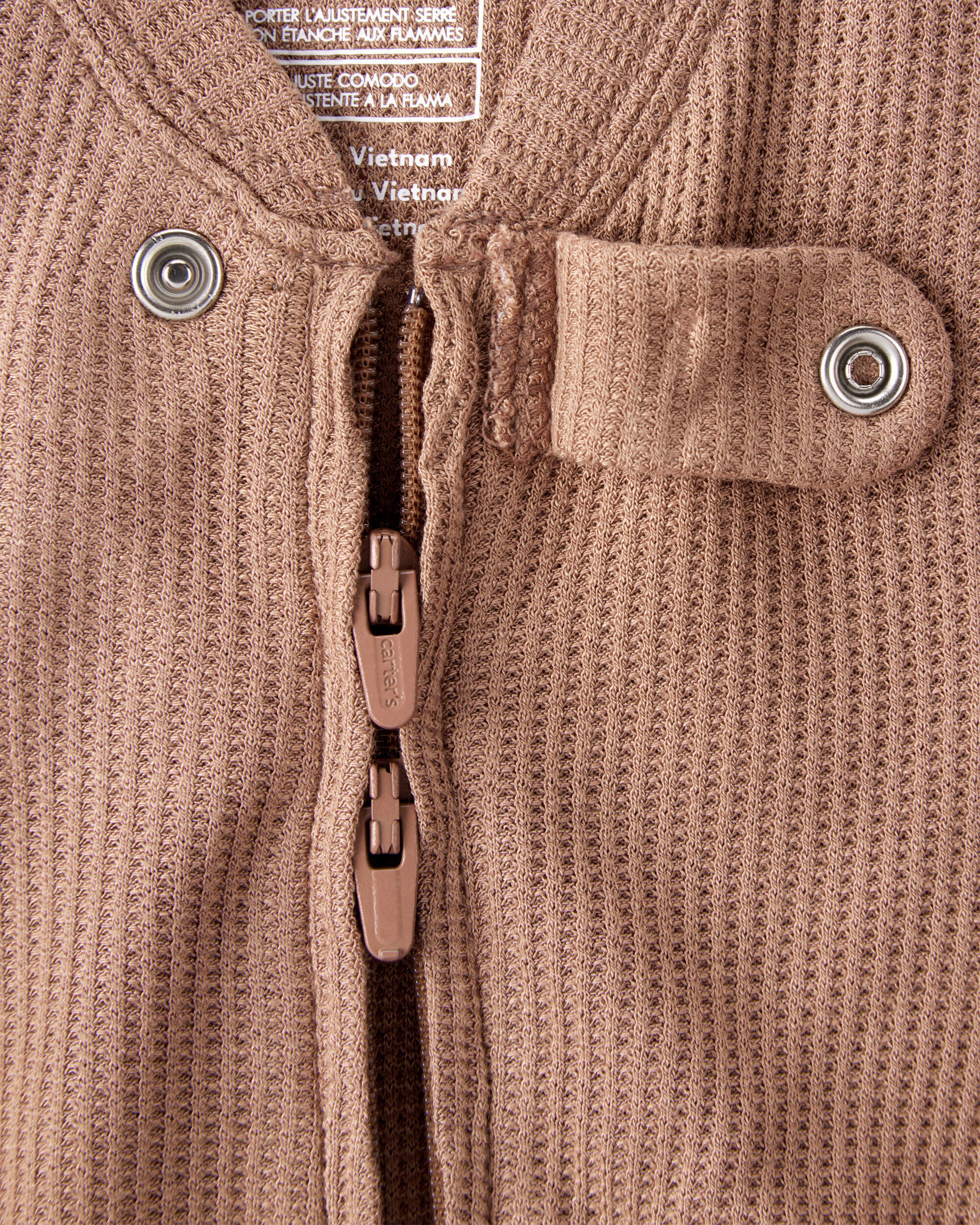 Baby PurelySoft 2-Way Zip 1-Piece Pajamas - Brown