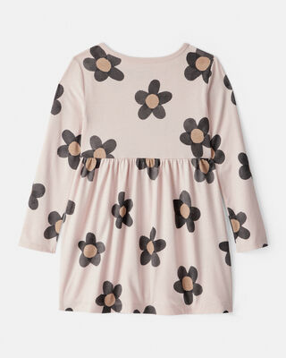 Product image 2 of Toddler Girl Floral Print Long-Sleeve Dress - Ivory