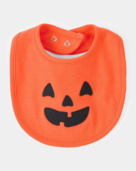  Product image 1 of Baby Halloween Jack-O-Lantern Pumpkin Bib - Orange