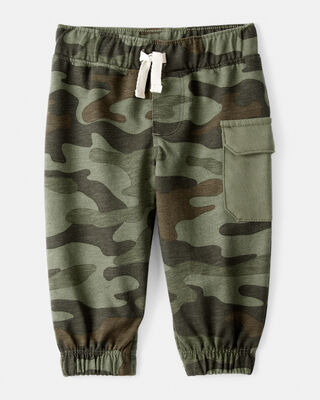 Product image 2 of Baby Boy Camping Camo Cotton Long-Sleeve Bodysuit & Pant Set - Green/Beige