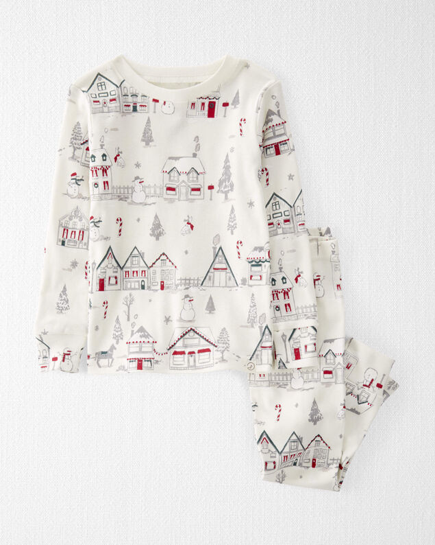 Product image 1 of Toddler Organic Cotton Pajamas Set in Winter Village Print
