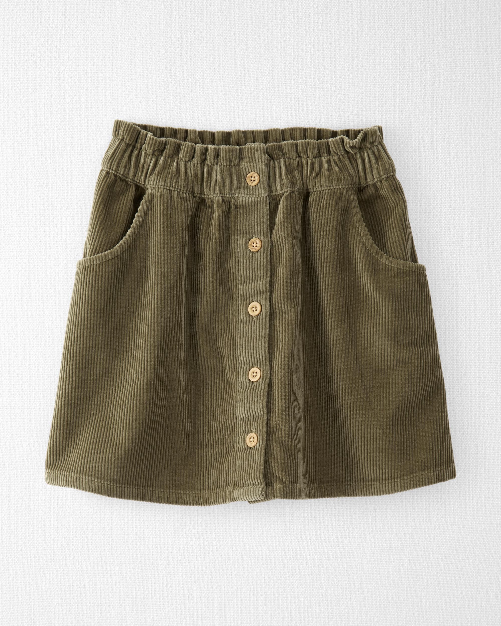Kid Organic Cotton Corduroy Button Front Skirt Little Planet Carter s