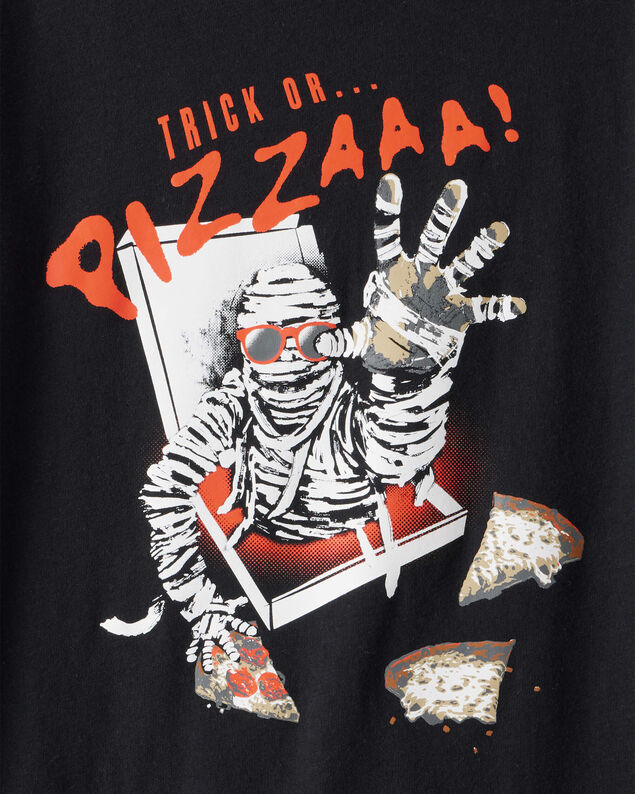 Product image 2 of Boys Halloween Trick Or Pizza Long-Sleeve Graphic Tee - Black