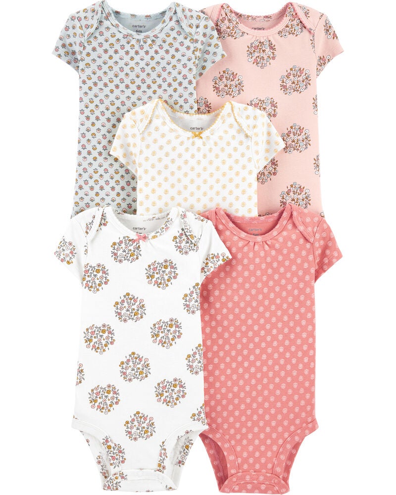 5 Pack Floral Original Bodysuits Carters Com