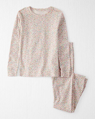 Product image 1 of Kid Floral Print Organic Cotton 2-Piece Pajamas