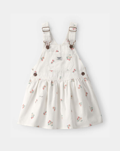 Toddler Girl Strawberry Skirtall - White