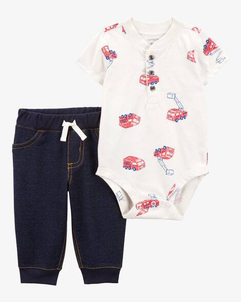  Product image 1 of Baby 2-Piece Firetruck Bodysuit Pant Set