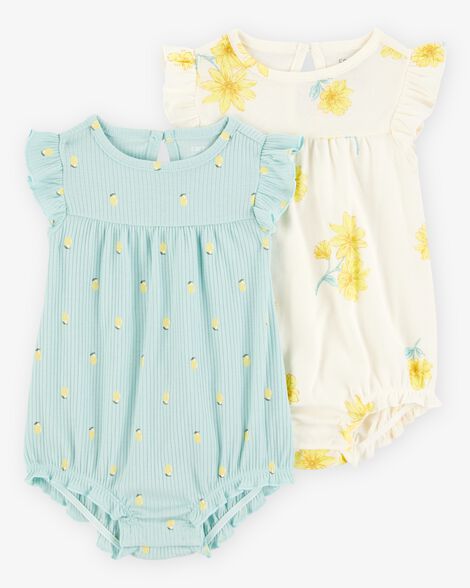  Product image 1 of Baby 2-Pack Floral Rompers