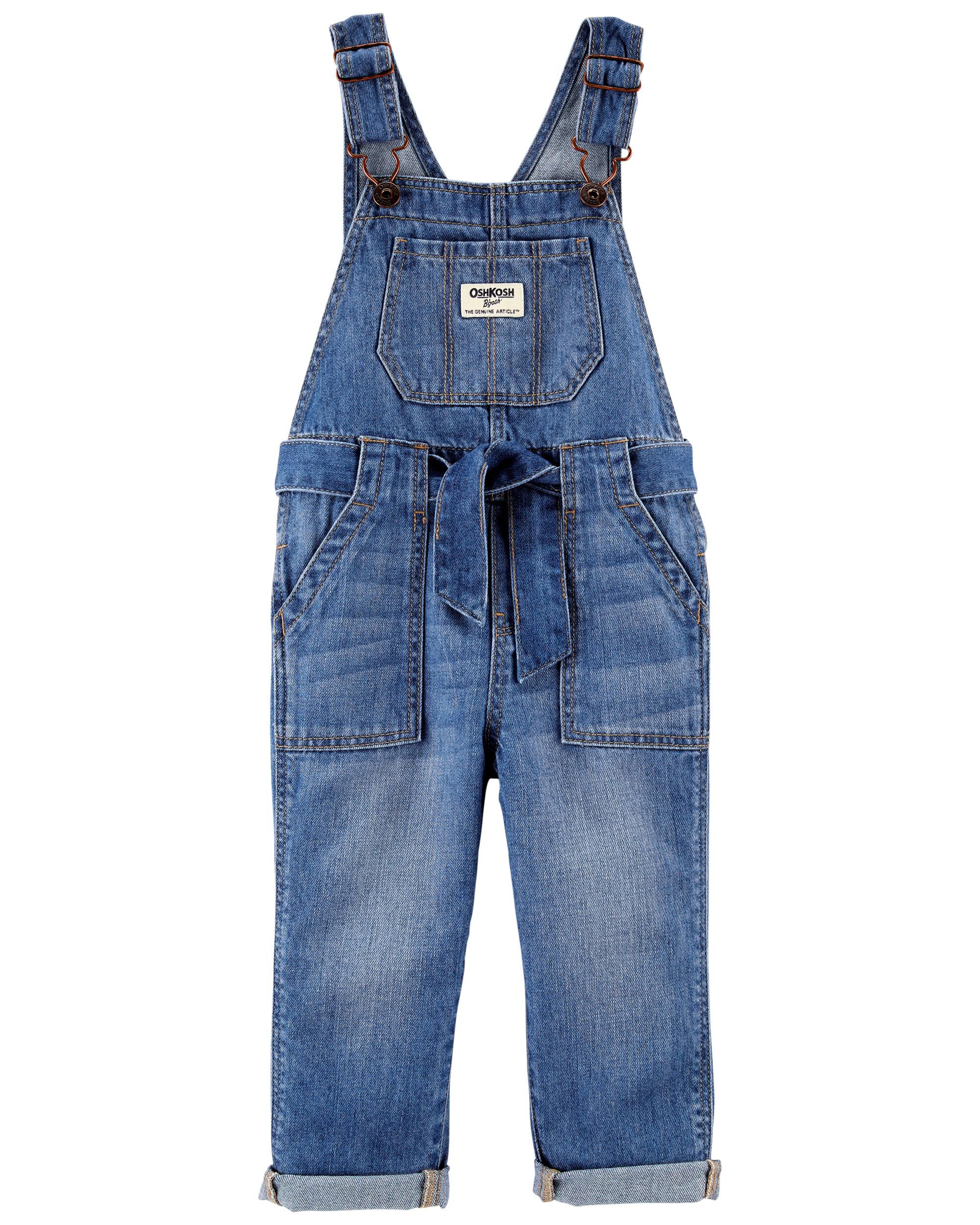 *CLEARANCE* Denim Tie-Belt Overalls
