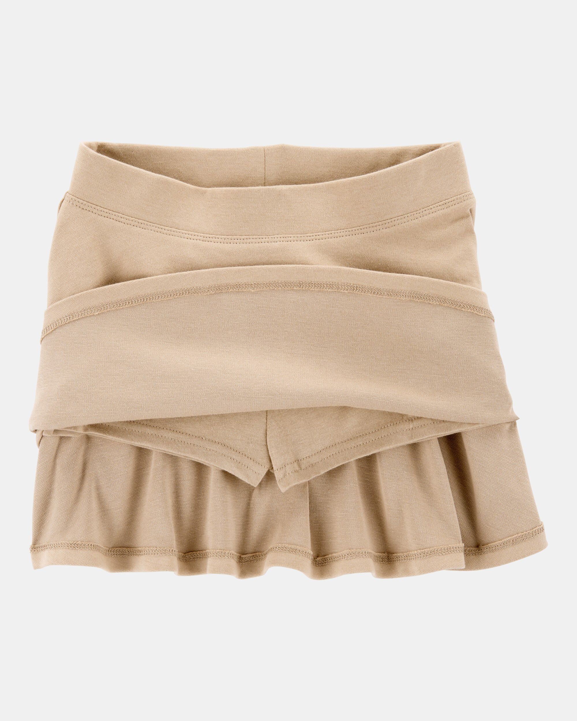 Toddler Girl Ponte Knit Uniform Skort - Khaki