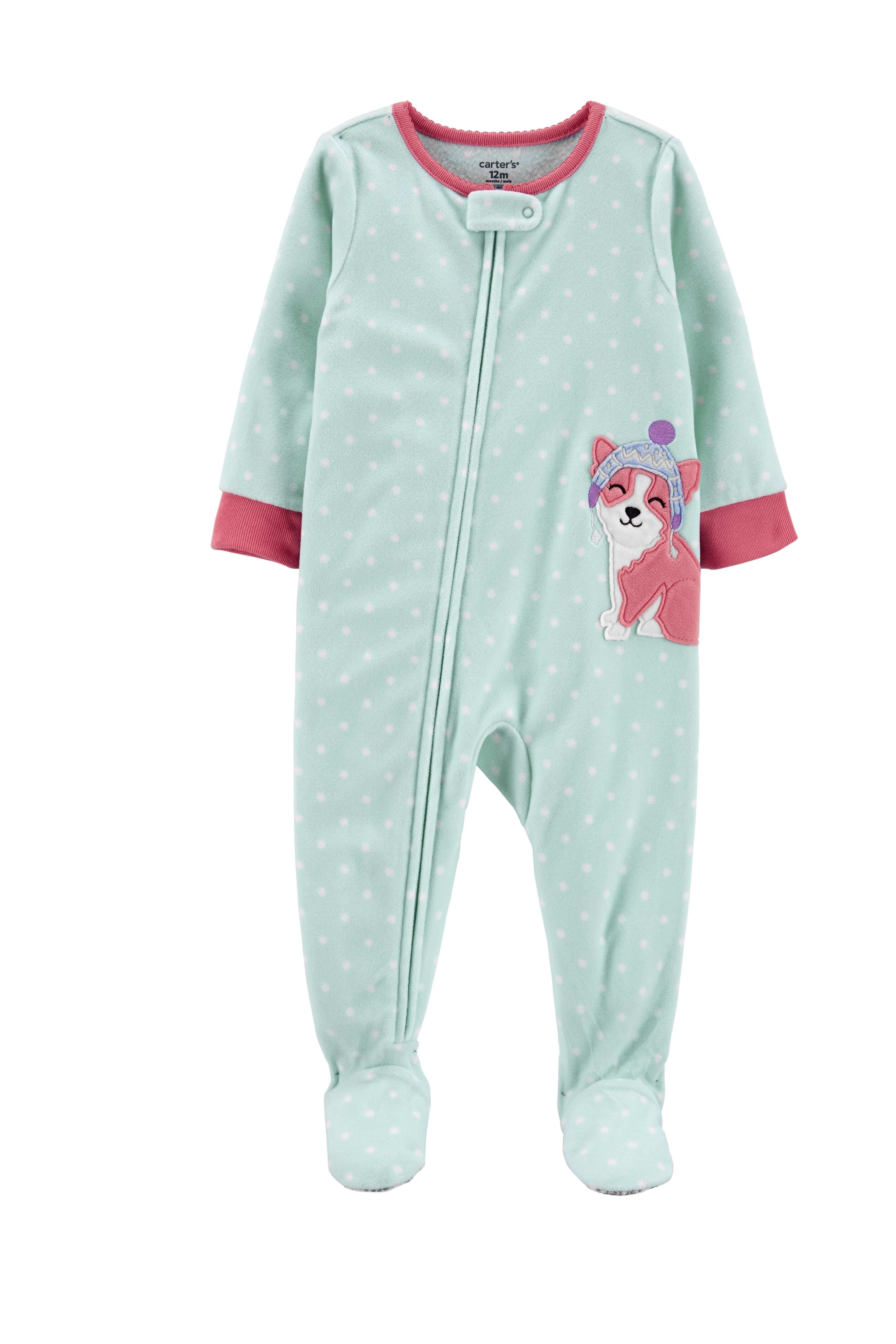 1-Piece Corgi Fleece Footie PJs 