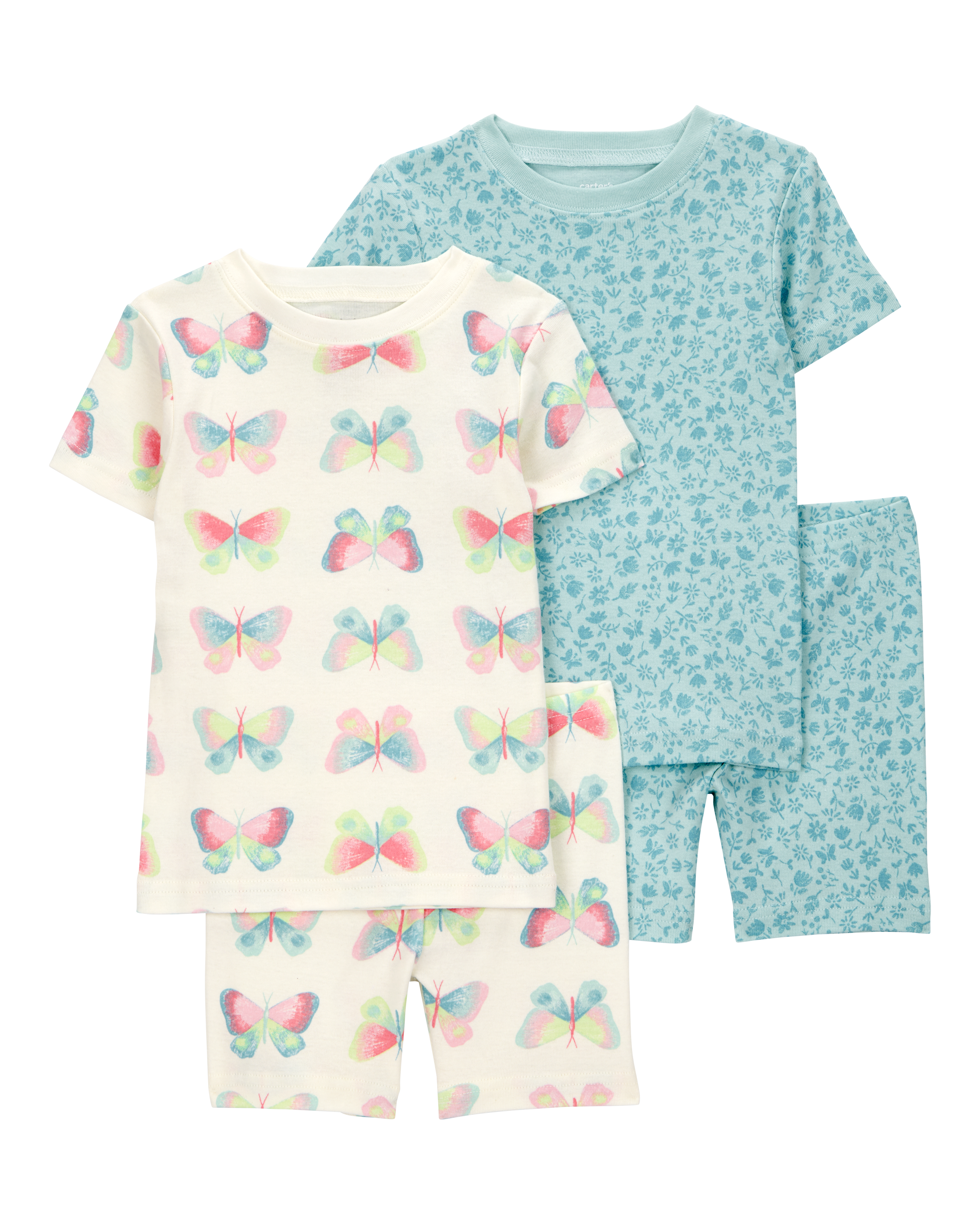 Baby Butterfly Print Snug Fit 4-Piece Pajamas