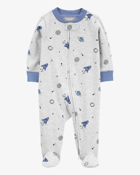 Product image 1 of Baby Planet 2-Way Zip Cotton Blend Sleep & Play Pajamas