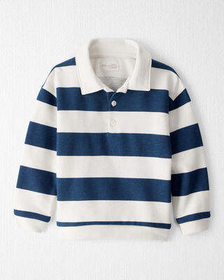 Product image 1 of Toddler Boy Organic Cotton Henley Top in Stripes