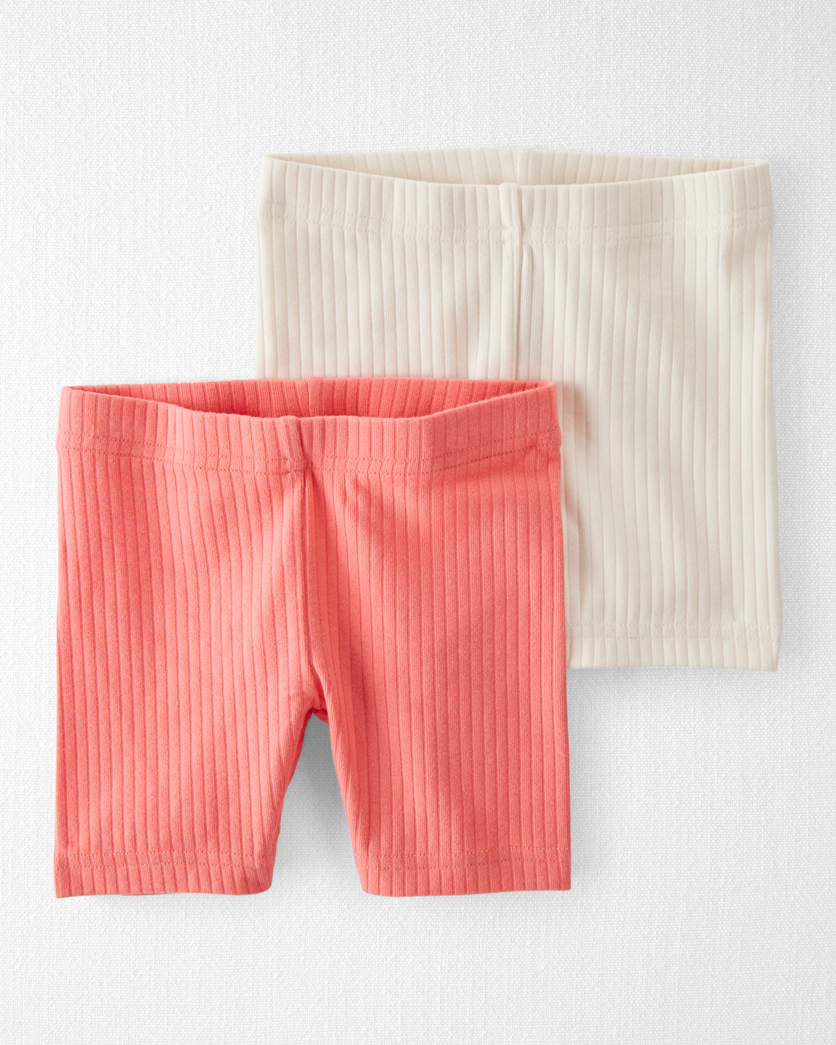 Toddler 2-Pack Organic Cotton Ribbed Pedal Shorts - Little Toddler 2-Pack Organic Cotton Ribbed Pedal Shorts - Little