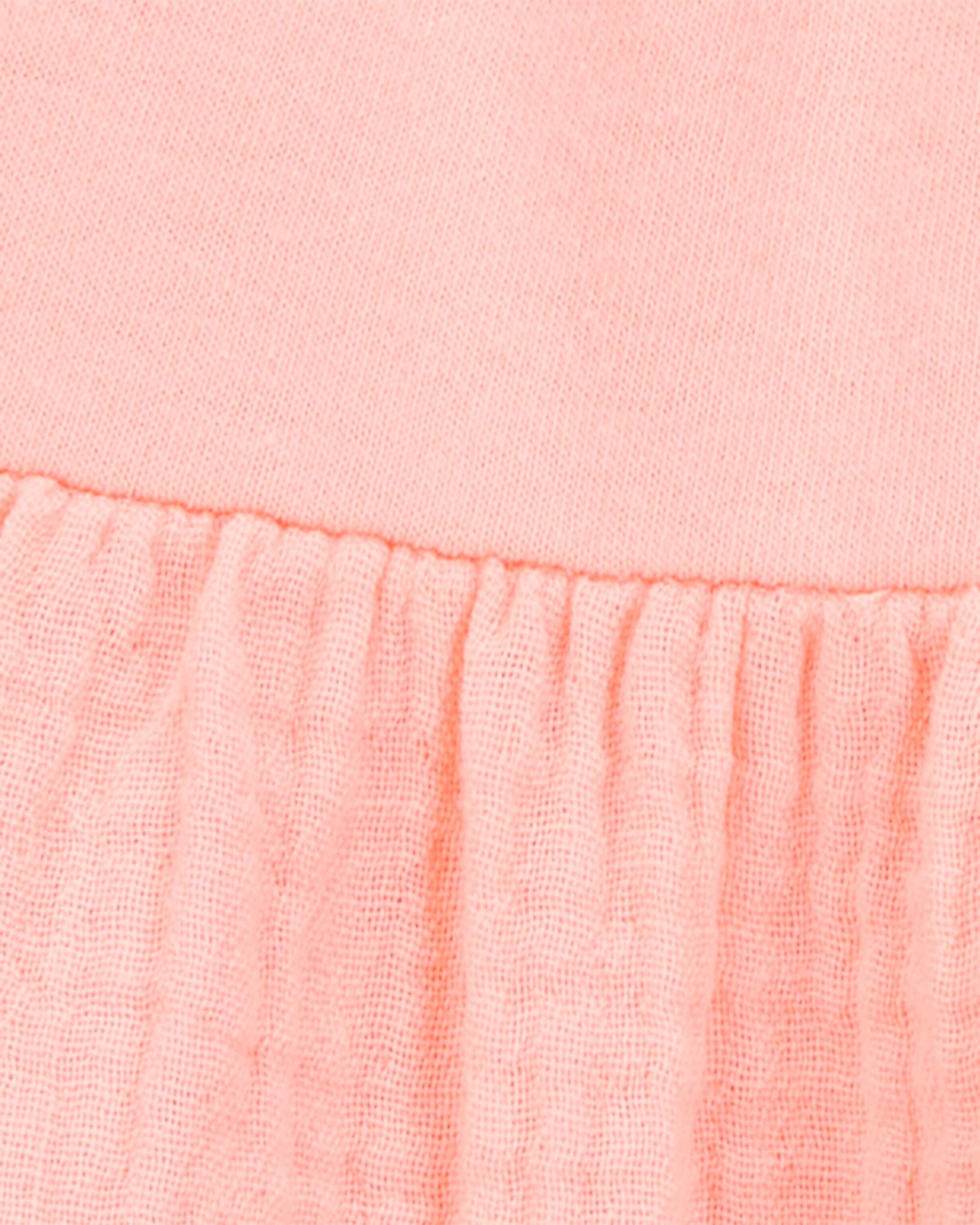 Toddler Textured Gauze Button-Front Dress - Pink